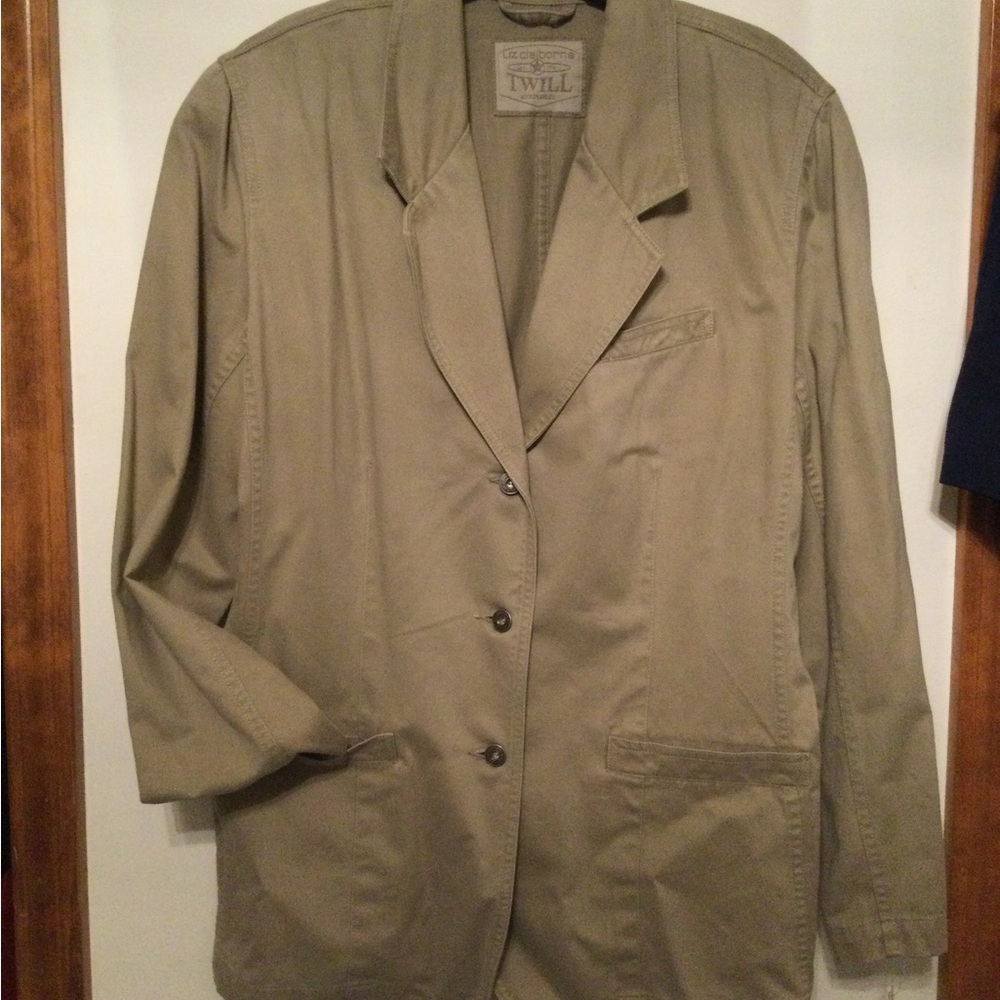 Vintage Claiborne Classic Khaki Boyfriend Jacket, so 14